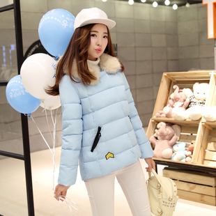 2015冬装新款学生棉服韩版棉衣女短款毛领外套大码女装加厚小棉袄
