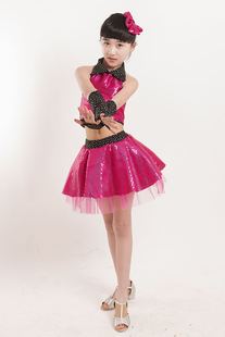 六一儿童演出服女童现代舞爵士舞蹈服装比赛服装亮片幼儿表演服装