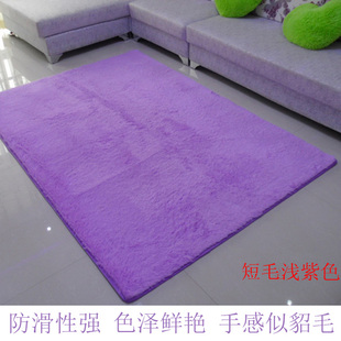 浅紫特价进口丝毛地毯卧室客厅茶几床边卫浴防滑地垫门垫满铺定制