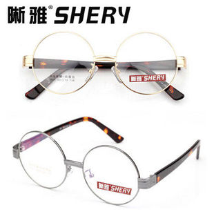晰雅 圆框眼镜复古光学配镜圆形眼镜架可配平光镜 眼镜框近视男款