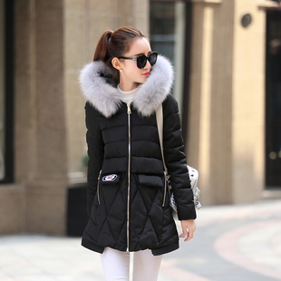 2015冬装新款女装韩版加厚 中长款棉衣女士 冬季外套棉服女棉袄
