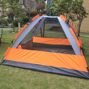 双层3-4人 自动帐篷 野营露营帐篷一门三窗四面通风 旅游帐篷
