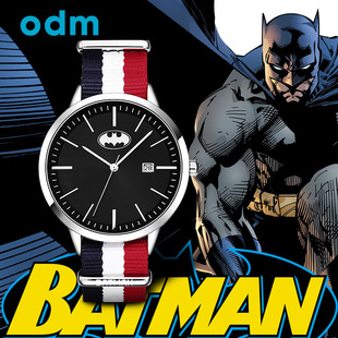 ODM/Batman蝙蝠侠时尚潮流休闲欧美手表男帆布运动防水学生石英表