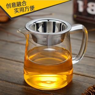 功夫茶具耐热玻璃公道杯大号加厚透明茶海创意分茶器配过滤网公杯
