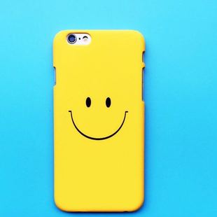 【1加4 苹果专区】黄色笑脸包邮韩风简约可爱笑脸iphone6s磨砂