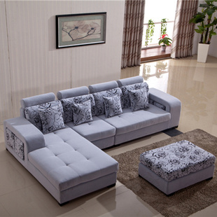 现货布沙发 布艺沙发组合小户型现代简约客厅转角贵妃 宜家家具