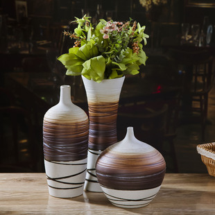 正品景德镇陶瓷花瓶三件套装家居装饰品摆件手工客厅工艺品创意