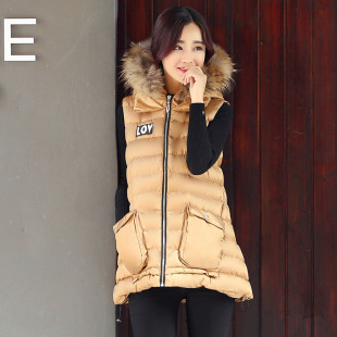 2015冬装新款韩版中长款羽绒服棉衣女士马甲加厚修身无袖背心外套