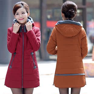 棉衣女2015冬装韩版中长款大码女装棉服胖mm修身显瘦加厚棉袄外套