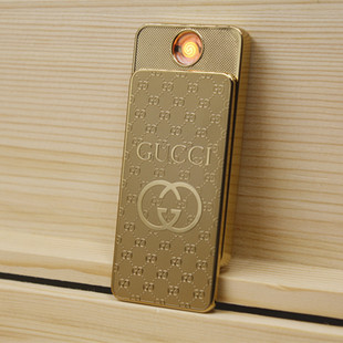 USB充电打火机防风超薄 DIY照片刻字纯铜个性创意男女电子点烟器