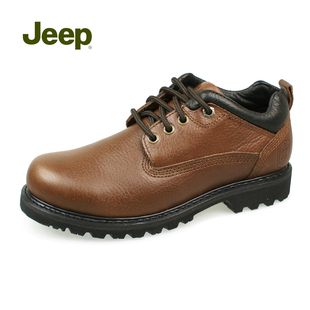 Jeep吉普男鞋新款牛皮舒适工装休闲鞋低帮通勤男皮鞋JP021
