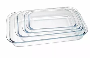 包邮微波炉专用玻璃器皿 耐热玻璃烤盘玻璃碗 蒸鱼盘 多规格烤盘