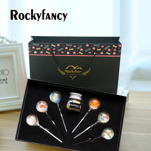 Rocky Fancy星空棒棒糖礼盒进口手工切片糖创意圣诞糖果节日礼物