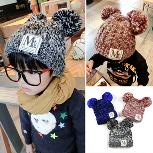 韩国2015秋冬新品小孩帽子男童女童帽子防寒保暖儿童毛线帽潮