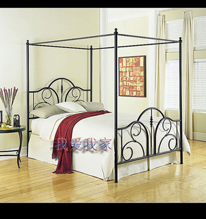 OK-HOME铁艺床 双人床架 1.8 铁艺床幔架 定制家具 蚊帐架 1.5米