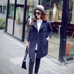 2015秋冬女装新款品牌羊绒大衣 韩版时尚修身气质中长款毛呢外套