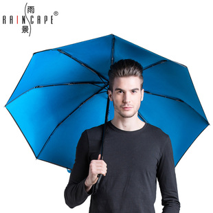 雨景全自动男女士商务雨伞 创意自动开收双层双色抗风折叠晴雨伞
