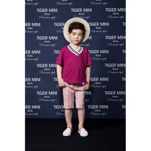 现货入韩国代购童装2016Tiger mini夏款男童儿童印花五分牛仔裤