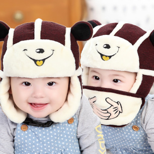 婴儿帽秋冬6-12月男女童护耳宝宝帽子冬儿童帽子口罩雷锋1-2-4岁