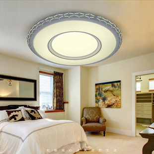 现代简约LED卧室书房吸顶灯饰遥控变色圆形客厅灯具大气