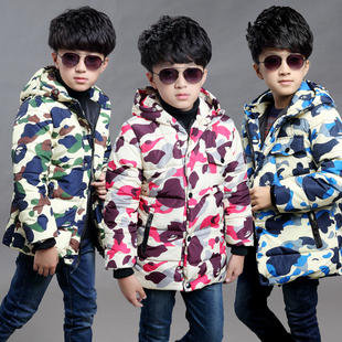 2015冬季新款韩版男童儿童中大童加厚迷彩棉衣棉袄棉服外套特价潮