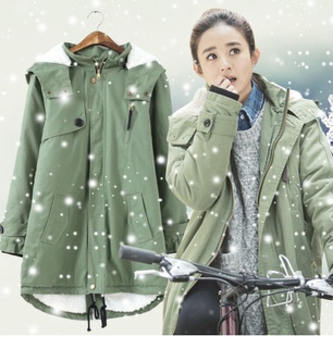 2015冬季新款韩版修身显瘦棉衣中长款女加厚羊羔绒棉袄棉服