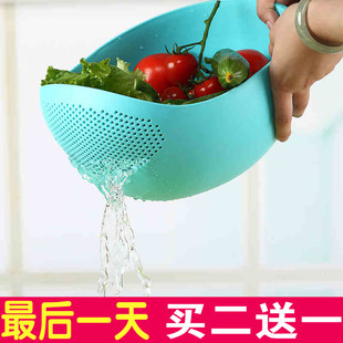 厨房沥水淘米盆塑料洗菜篮创意家用洗米筛淘米器塑料洗米筛洗菜盆