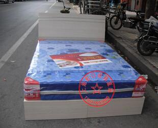 1.5板式床 简易箱体床密度板箱子床配席梦思床垫实木床上海送货