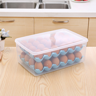 厨房冰箱食物保鲜盒鸡蛋盒24格可叠加独立盖 保鲜鸡蛋盒鸡蛋托盘