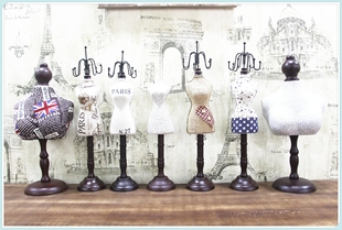 创意美式复古模特架摆件项链首饰展示架咖啡厅服装店摆件橱窗道具
