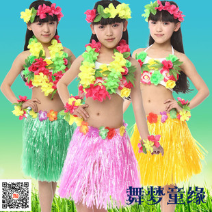 新六一民族舞演出服女童草裙舞表演服傣族舞蹈服幼儿花仙子裙套装