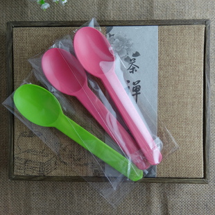 独立包装一次性勺子 玉米淀粉冻酸奶勺/冰沙勺/冰激凌勺/甜品勺厚