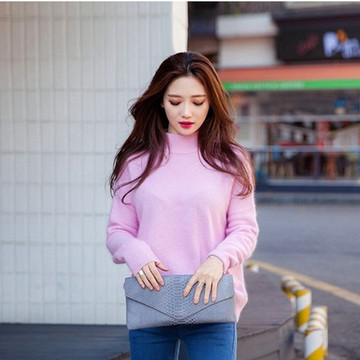 2015秋装韩版女装小清新时尚半高领毛线针织衫毛织打底毛衣