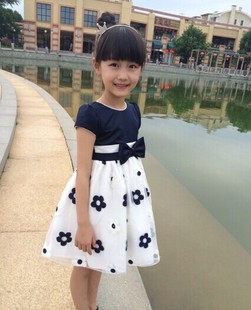 六一礼物表演服夏女童新款韩版礼服公主虎妈猫爸罗茜茜同款连衣裙