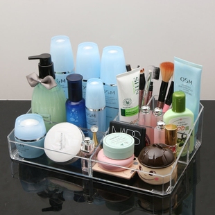 创意大号化妆品收纳盒桌面亚克力透明护肤品整理盒 卫生间储物架