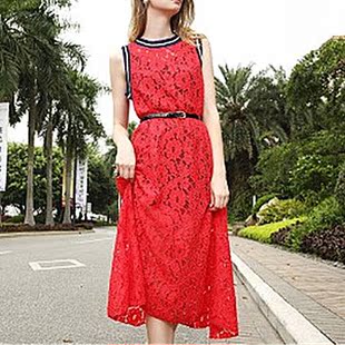 2015夏装新款连衣裙时尚通勤百搭气质简约个性夏季红人长裙子