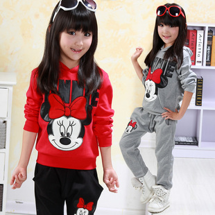 童装女童春装韩版中大童3-5岁运动卡通女孩长袖秋装卫衣儿童套装