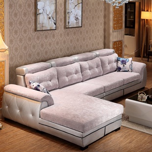 伊达丽斯 布艺沙发 欧式皮布沙发组合 现代简约 大小户型客厅家具