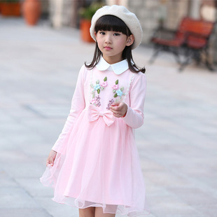 女童公主连衣裙2016春装新款童装儿童长袖裙子中大童韩版女孩衣服