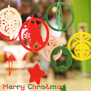 韩国圣诞节布置装饰品 圆形吊饰 立体挂饰橱窗party派对道具