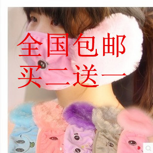 新品，韩版防尘保暖二合一带耳口罩，超可爱卡通成人乘骑口罩。