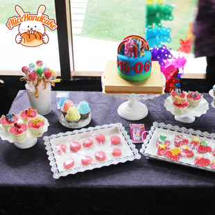 艾利兔小马宝莉儿童百天周岁翻糖蛋糕甜品台定制甜品桌甜点摆台