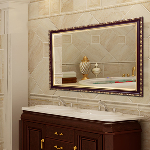 新款抽象派浴室镜 现代中式浴室镜美式 卫生间防水镜 简欧浴室镜