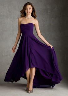 特价2016春夏新款中腰婚礼伴娘礼服中长款时尚紫色修身显瘦晚礼服