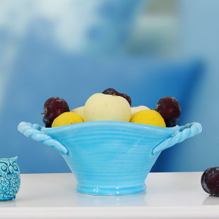 欧式地中海陶瓷水果盘果盆客厅餐桌摆设家居装饰工艺礼品花盆摆件