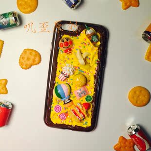 DIY半定制可爱卡通零食面包超人iphone6Splus奶油苹果6手机壳