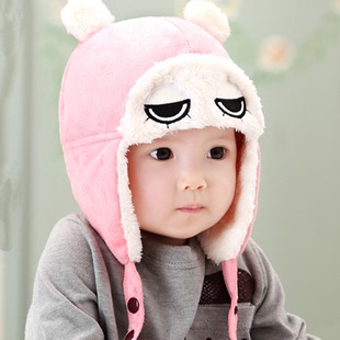 婴幼儿帽子秋冬季宝宝帽子小孩雷锋帽男女童毛绒护耳帽韩国宝宝帽