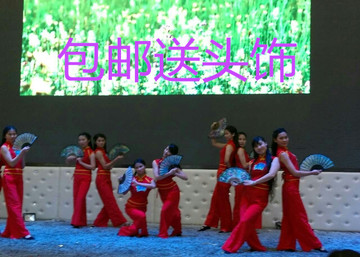 伞舞手绢舞舞台表演服饰烟花三月古典舞演出服装女民族舞蹈秧歌服