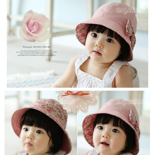 1岁宝宝公主帽(2色)两面可戴童帽女孩帽子可爱款潮345678912月