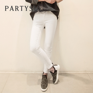 Partysu2015新款韩版修身显瘦纯棉小脚裤 夏季薄款九分女士铅笔裤